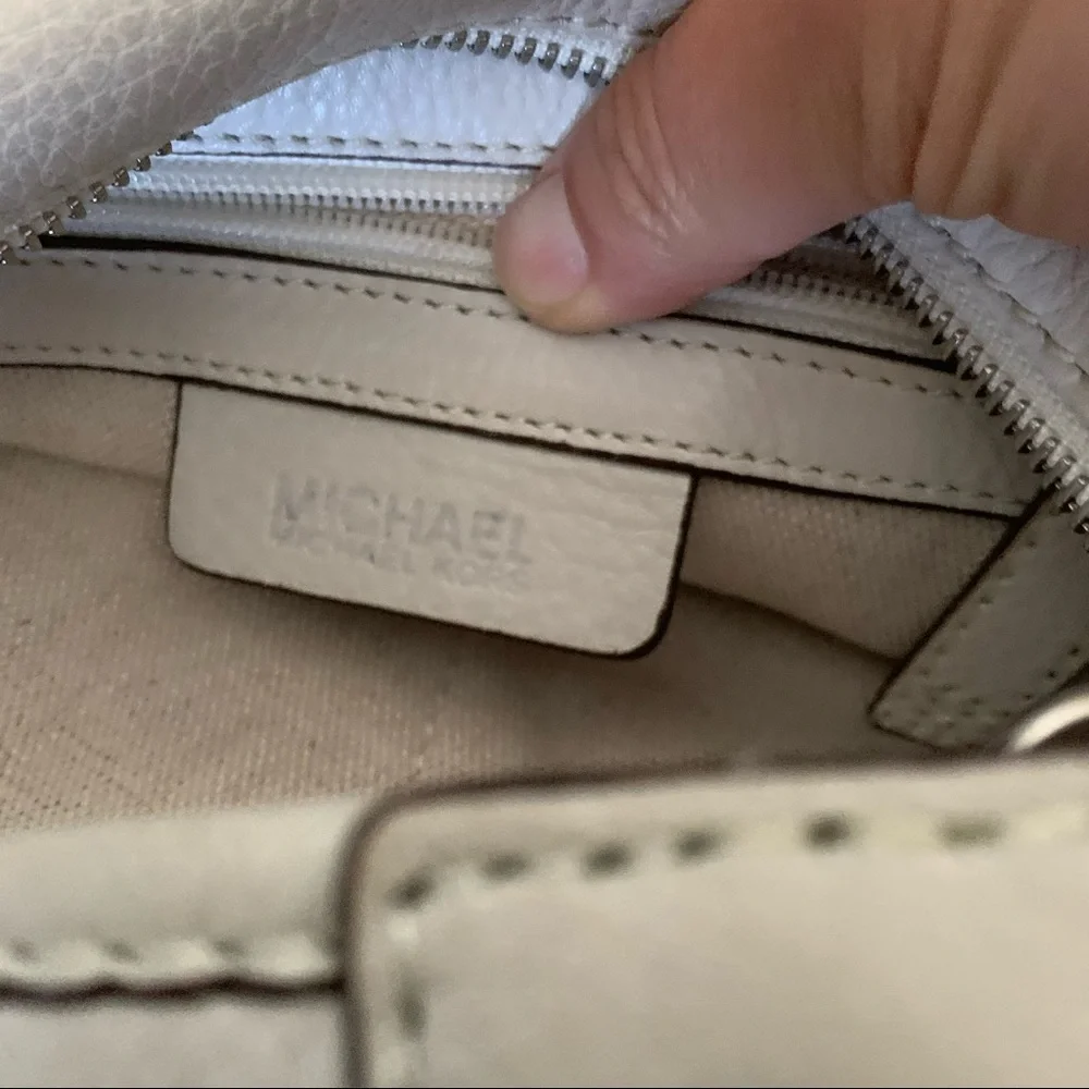 Michael Kors Y2K white leather hobo bag